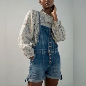 Anthropologie Blue Denim Jeans Overalls